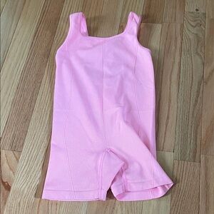 All in Motion Romper Girls Small Pink Ribbed Knit Athletic Casual Gymnastics